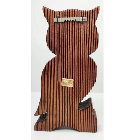 Vintage Green Mountain Wood Owl Wall Hanging, 1970s - Picture 4 of 10